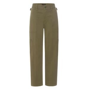 NEW GOOD AMERICAN women's cargo cropped twill pants in green